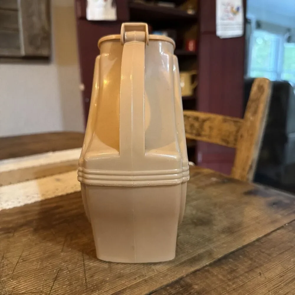 Vintage Pitcher MCM Burroughs Art Deco Brown Plastic